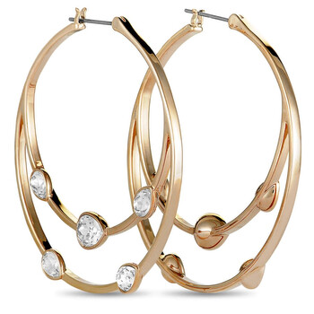 Bông tai Swarovski Gaze Rose Gold-Plated Crystal Hoop Earrings
