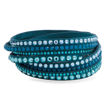 Vòng tay Swarovski Slake Teal 2 In 1 Suede Wrap Bracelet 5043496-M- Medium chính hãng