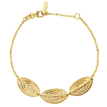 Vòng tay Treesse 10K Yellow Gold Triple Teardrop Bracelet