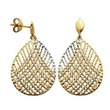 Bông tai Treesse 10K Yellow Gold Sterling Silver Two Tone Woven Statement Earrings 22U0Xha000-0000000