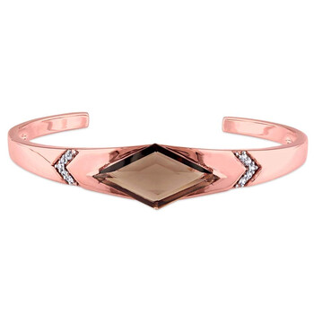 Vòng tay Amour Smokey Quartz And White Sapphire Prism Bangle In 18K Rose Gold Plated Sterling Silver chính hãng